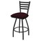 Holland Bar Stool Co 25" Swivel Counter Stool, Pewter Finish, Canter Bordeaux Seat X410 - alternate 1